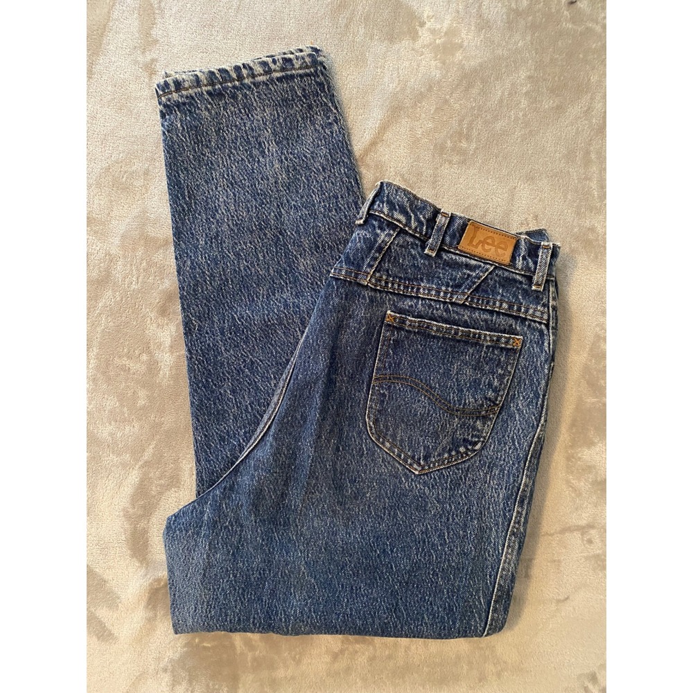 Lee Jeans 22W Blue VTG Acid Wash High Rise Tapered USA Grunge 80s 90s Streetwear